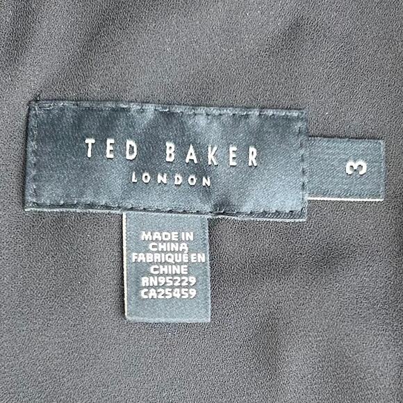 Ted Baker Jasmyna Ruffle V-Neck Metallic Blouse - Picture 9 of 11